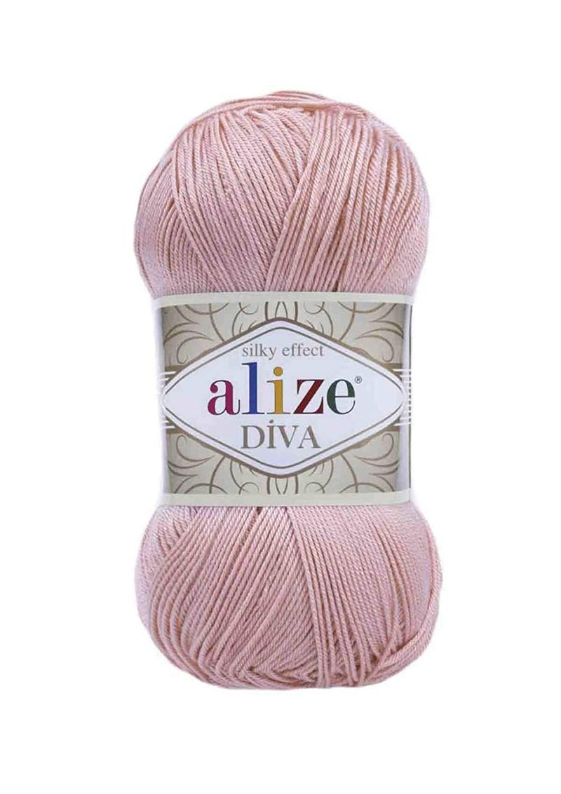 Alize Diva Silk Effect 100% Microfiber Acrylic Yarn 1 Ball skeins 100gr 383yds (363 - Wedding Pink) - Image 1